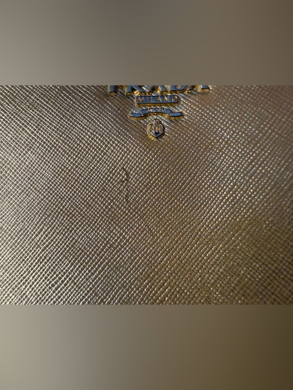 Prada Saffiano Platino Gold Zip-Around Wallet - Picture 9 of 10
